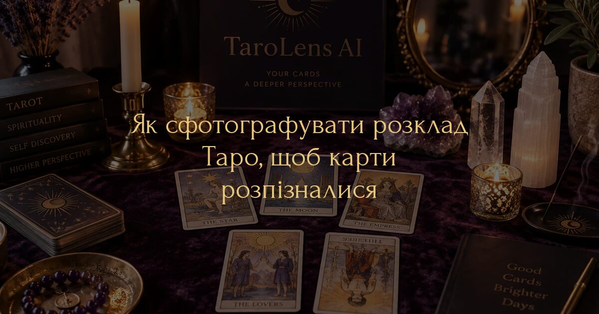 Як сфотографувати розклад Таро, щоб карти розпізналися